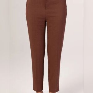 Textured Straight Leg Trousers - Brown